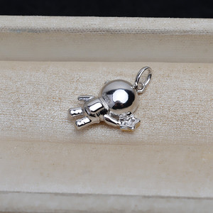 Accesorio de Plata S925 Hecho a Mano, Soporte Vacío para Perlas de 8-9 mm, Colgante de Astronauta, Serie Espacial, 4876 - Product Image 2