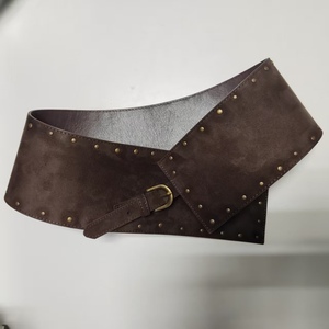 Sabuk Pinggang wanita, rok Fashionista sabuk pinggang wanita gesper Aloi PU beludru Suede kasual gaya keling - Product Image 3