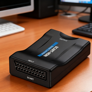 Convertisseur SCART <span class=keywords><strong>vers</strong></span> <span class=keywords><strong>HDMI</strong></span> Adaptateur de mise à niveau vidéo audio avec <span class=keywords><strong>commutateur</strong></span> SCART/HD Échelleur vidéo PAL/NTSC Convertisseur numérique SCART <span class=keywords><strong>vers</strong></span> <span class=keywords><strong>HDMI</strong></span> - Product Image 3