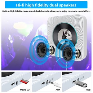 <span class=keywords><strong>Lecteur</strong></span> <span class=keywords><strong>CD</strong></span> mural compact portable MP3 avec écran LED pour l'apprentissage répétitif <span class=keywords><strong>de</strong></span> l'anglais à domicile, sortie 10W, télécommande - Product Image 2