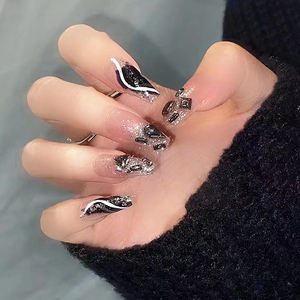 Haute qualité <span class=keywords><strong>prix</strong></span> de gros ballerine diamant paillettes <span class=keywords><strong>faux</strong></span> ongles artificiels <span class=keywords><strong>faux</strong></span> ongles personnalisés presse sur - Product Image 4