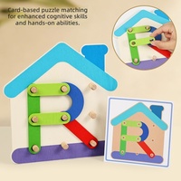 Rompecabezas de Madera con Forma de Rana, Juego de Construcción de Tiras, Bloques de Reconocimiento de Patrones para Niños, Juguete Educativo Temprano Montessori