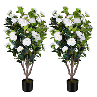 Vente en gros faux arbre à fleurs bonsaï plantes vertes fleurs de camélia décoration d'arbre plantes en plastique pots arbre pour jardin décoration maison bureau