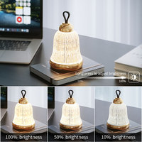Lampe de table rechargeable LED dorée Veilleuse flexible 5V DC pour la décoration intérieure Café Bar Cloche d'ambiance de Noël pour la chambre