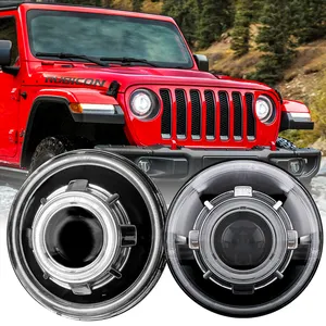 Jeep Wrangler için yeni Rgb 7 "Headlghts renk değişimi şeytan gözler 7 inç Jk far su geçirmez Ip67