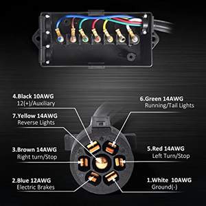 Harnais de câblage de câble de prise de <span class=keywords><strong>remorque</strong></span> de 8 pieds 10-14AWG, connecteur de câblage de cordon léger de <span class=keywords><strong>remorque</strong></span> à <span class=keywords><strong>7</strong></span> broches - Product Image 3