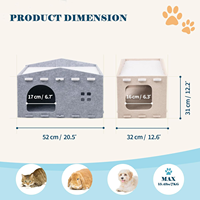 Nouvelle maison pour chat en forme de rectangle blanc, design mignon, maison pour chat d'intérieur et d'extérieur, respectueuse de l'environnement, résistante à l'adhérence, résistante à l'usure