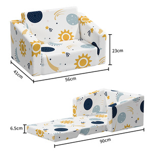 Canapé pliant pour enfants blanc à partir de 3 ans, pliable avec accoudoirs, canapés pour enfants - Product Image 3