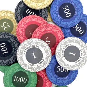 OEM高品质皇家赌场扑克芯片陶瓷10g 39毫米keramik与定制标志和现金价值有趣的赌博游戏