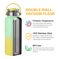 Everich Vente à Chaud Bouteille d'Eau de Voyage en Acier Inoxydable Isolée à Double Paroi à Large Bouche avec Couvercle Tritan 2-EN-1