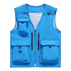 Gilet utilitaire multi-poches pour homme, respirant, sans manches, séchage rapide, vêtements de travail d'extérieur pour la pêche, la chasse, la photographie - Product Image 4