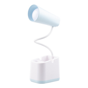 D14 Touch Control <b>Led</b> Desk Lamp Blue Shade Plastic Body For Student Room Reading <b>Bedroom</b> <b>Light</b> - Product Image 5