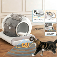 Litière Intelligente Électrique Automatique pour Chat, Nettoyage Automatique, Facile à Nettoyer, Contrôle des Odeurs, Écologique, Vente en Gros Usine