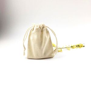 Natural Color Cotton Linen Drawstring Breathable <b>Small</b> Jewelry Bracelet Storage Cloth <b>Bag</b> Customizable Logo Screen Printed - Product Image 5