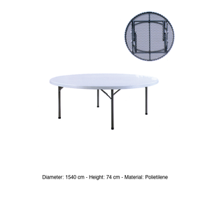Round Polyethylene <b>Folding</b> Catering <b>Table</b> Ø 154 cm H 74 cm M1934 - Product Image 3