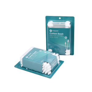 Coton-tiges double tête en forme de <span class=keywords><strong>gourde</strong></span> pour la sécurité des bébés, 55 pièces, bâtonnets fins en coton avec emballage sous blister - Product Image 4