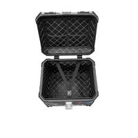 Coffre de moto en alliage aluminium-magnésium noir 45L, boîte arrière, top case, boîte latérale en aluminium