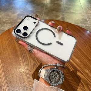 Funda Magnética Transparente con Brillantina para iPhone 17 16 15 14 13 12 Pro Max, Carcasa Transparente Antigolpes con Carga Inalámbrica - Product Image 4