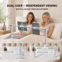 Support de téléphone pour lit d'hôtel commercial, réglable de 55 à 92 cm, en alliage d'aluminium, support de tablette 10 kg, 360° °   Rotation pour la chambre d'hôtes et le bureau (vente en gros)