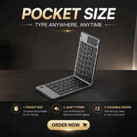 Keyboard Nirkabel Bluetooth 65 Tombol Kustom dengan Touchpad Model Baru, Jangkauan 10 Meter, untuk Laptop atau Desktop, USB K166