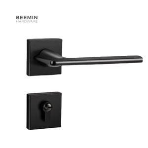 Manillas de <span class=keywords><strong>Puerta</strong></span> Interiores para Hotel, Estilo Natural Moderno Americano, de Lujo, con Cerradura Rosette, Aleación de Zinc, B9-2001, Negro - Product Image 1