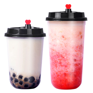 Custom logo 500ml 700ml disposable milk tea plastic U cup clear smoothie packaging PP cups
