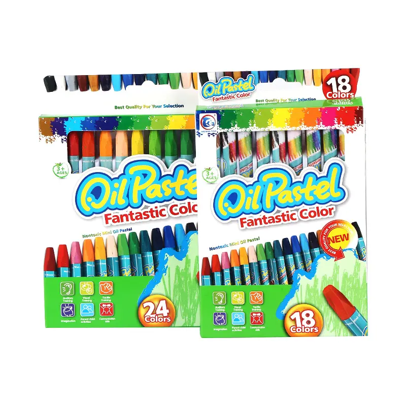 12 18 24 36 pièces Art Dessin Pastel À L'huile Crayons Soyeux Ensemble Avec Logo Personnalisé