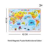 Rompecabezas de mapa del mundo magnético para niños de 5-7 años, rompecabezas para niños de 4-8 años, regalos para niños y niñas de 6 años
