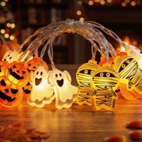 Großhandel Halloween LED-Lichterketten 3D Kürbis Totenkopf Geister Laterne Batteriebetrieben für Festliche Überraschungsdekoration