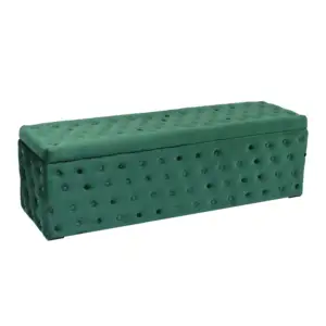 Bailey Customized Velvet Storage Footstool Ottoman Bench For Dorm Living Room