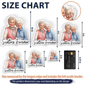 Caricatura Personalizada con Foto de Mejores Amigas para Siempre - Imán Acrílico Personalizado para Madre, Hermana, Novias, Regalo de Cumpleaños - Product Image 5
