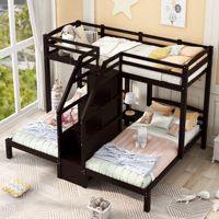 Litera Triple de Madera para Adultos y Niños con Almacenamiento a Precio Económico