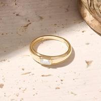 Bague de fiançailles épaisse en or massif 14 carats, sertie de diamants de laboratoire, bande audacieuse, bague de mariage, bague de fiançailles, cadeau