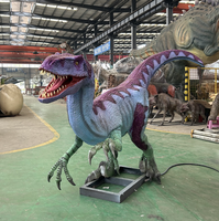 Modèle de dinosaure Velociraptor animatronique pour parc d'aventure, centre commercial, aire de jeux, équipement d'amusement