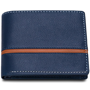 Men's <b>Genuine</b> <b>Leather</b> <b>Wallet</b> Short Style Top Layer Cowhide Lychee Pattern Anti-Fraud Waterproof Multi-Card Slot Everyday Use - Product Image 1
