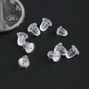 Tapones de silicona para los oídos, tamaño pequeño, para hacer pendientes, accesorios de joyería, accesorios de bricolaje, forma ovalada, transparente - Product Image 4