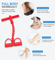 Banda de Resistencia Multifuncional Ajustable de TPE/NBR con 4 Tubos y Pedales para Entrenamiento de Resistencia, Cuerda para Abdominales, Marca Aofit, Modelo Personalizado