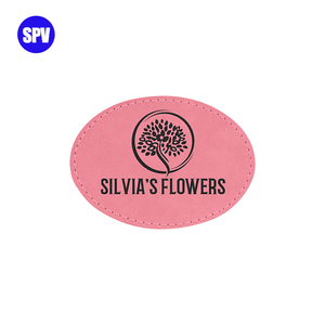 3 1/2 "X 2 1/2" Parches <span class=keywords><strong>de</strong></span> polipiel láser ovalados con adhesivo - Product Image 5