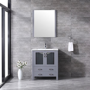 Meuble-lavabo de salle de bain haut de gamme de 30 pouces avec vasque en céramique et caractéristiques résistantes à l'eau - Product Image 1