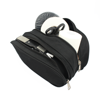 Pochette d'accessoires de hockey sur glace noire avec fermeture éclair et compartiments pour rondelles, ruban adhésif, ciseaux, outils de patinage