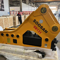 Marteau brise-roche hydraulique SB131 pour excavatrices de 30-38 tonnes, burin de 155 mm, jaune, 2954 kg, garantie 1 an, construction et exploitation minière