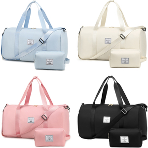 Faible QUANTITÉ MINIMALE DE COMMANDE Personnalisé Sec et Humide Séparation Femmes Hommes Gym Fitness Sport Sacs Polochon de Voyage Noir Sac Étanche avec Trousse De Toilette - Product Image 5