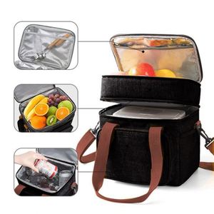 Custom Logo <b>Insulated</b> Portable <b>Box</b> Reusable Lunchbox With Shoulder Strap Deep Cooling <b>Lunch</b> Bag for Work Picnic - Product Image 3