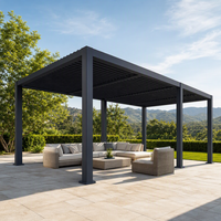 Pergola en aluminium à lames orientables, motorisée, écologique, avec revêtement en poudre, anti-rongeurs, pour jardin, pavillon, gazebo, balcon
