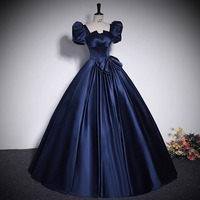 Robe de Soirée d'Été Haut de Gamme en Satin, Coupe Trapèze et Col V pour Femme, Longueur Ras du Sol, Couleurs Bonbon, Robe Tutu pour Performance Scénique Solo et Chant Artistique