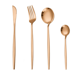 <span class=keywords><strong>Set</strong></span> <span class=keywords><strong>di</strong></span> <span class=keywords><strong>posate</strong></span> dorate da 4 pezzi per matrimonio, coltello da bistecca in acciaio inossidabile, forchetta e cucchiaio per cibo occidentale, 4 <span class=keywords><strong>posate</strong></span> dorate per regalo - Product Image 4