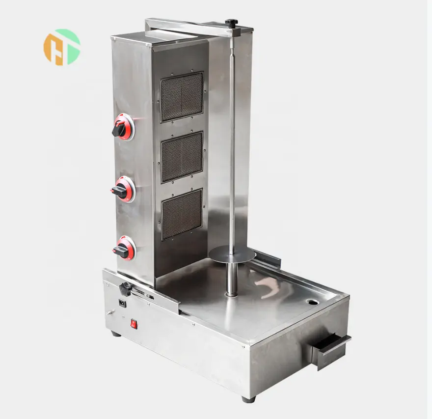 Commercial Vertical Rotisserie Gas Chicken Shawarma Machine 3 Burners Shawarma Machine