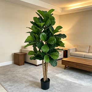 Real Wood Stem Fiddle Leaf Fig <b>Tree</b> – <b>Artificial</b> Plant for Home & Office Decor - Product Image 5