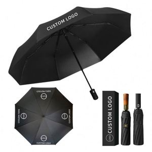 Parapluie de voyage pliable 3 volets pour femme, imperméable et promotionnel, avec ouverture manuelle personnalisée et protection solaire en tissu - Product Image 2
