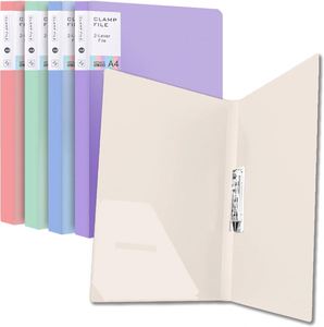 Morandi <b>A4</b> Waterproof Double Strength Clip PP Material <b>Folder</b> for Students' Loose-leaf Tests Office Data Receipt Plating - Product Image 1